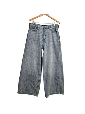 Gap Superwide-Leg Baggy Loose Fit Light-Wash Denim Blue Jean Size 10/30R